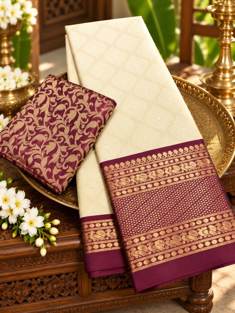 Mandana By Aab Mercerised Copper Silk Saree 